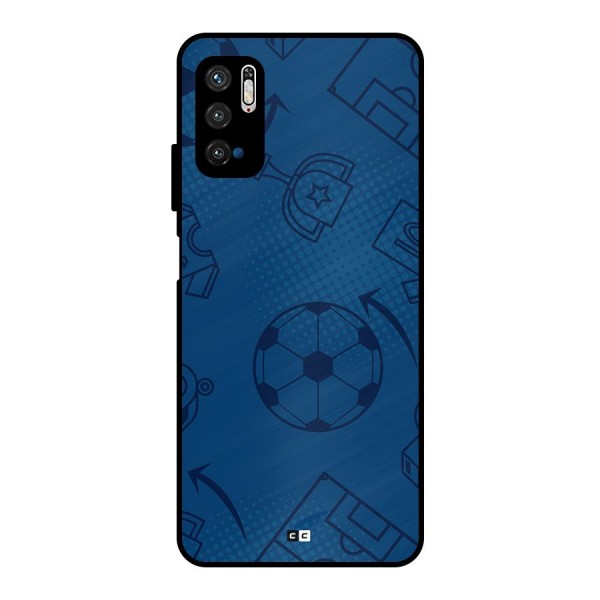 Football Texture Metal Back Case for Poco M3 Pro 5G