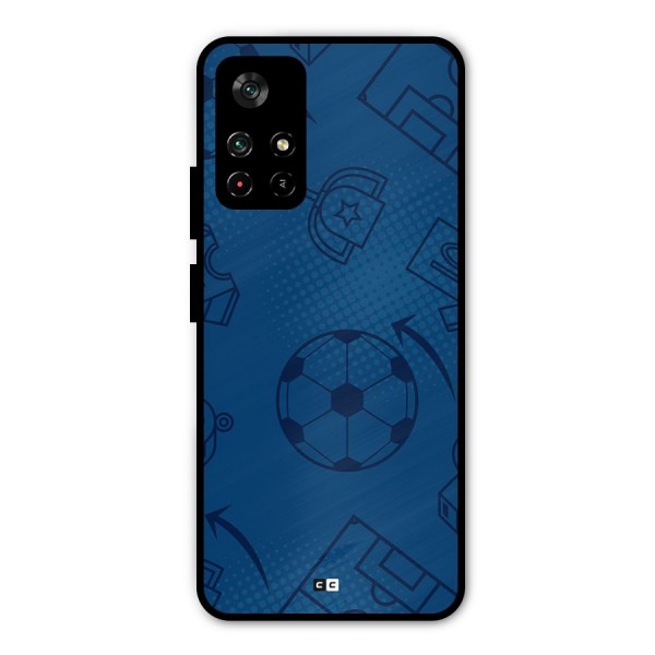 Football Texture Metal Back Case for Poco M4 Pro 5G