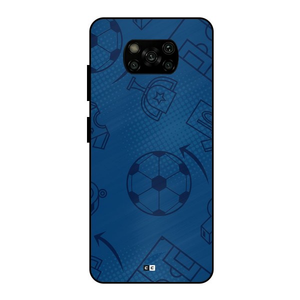 Football Texture Metal Back Case for Poco X3