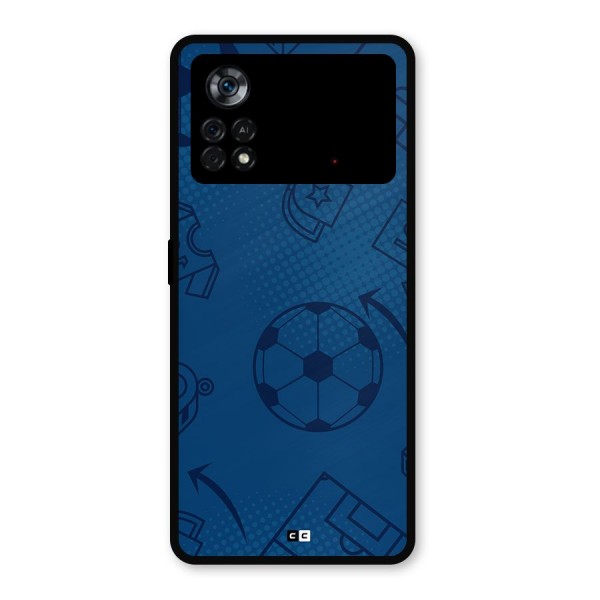 Football Texture Metal Back Case for Poco X4 Pro 5G