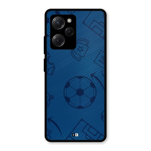 Football Texture Metal Back Case for Poco X5 Pro