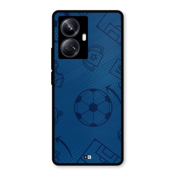 Football Texture Metal Back Case for Realme 10 Pro Plus