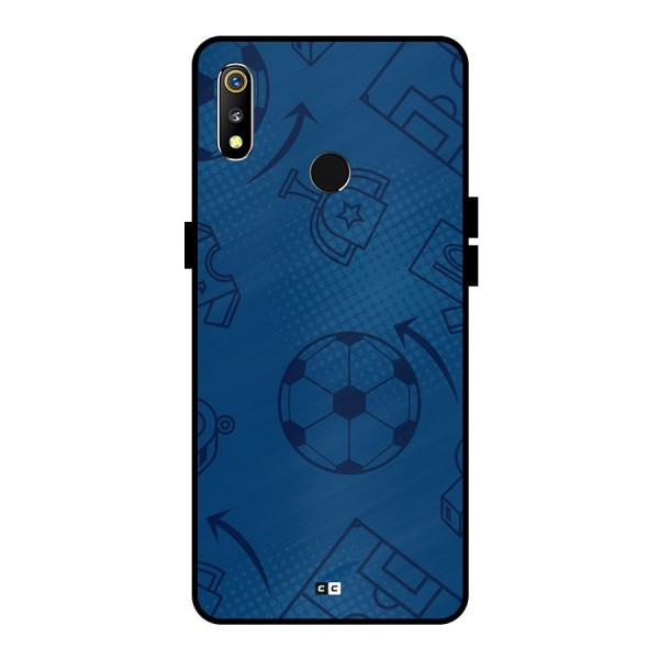 Football Texture Metal Back Case for Realme 3