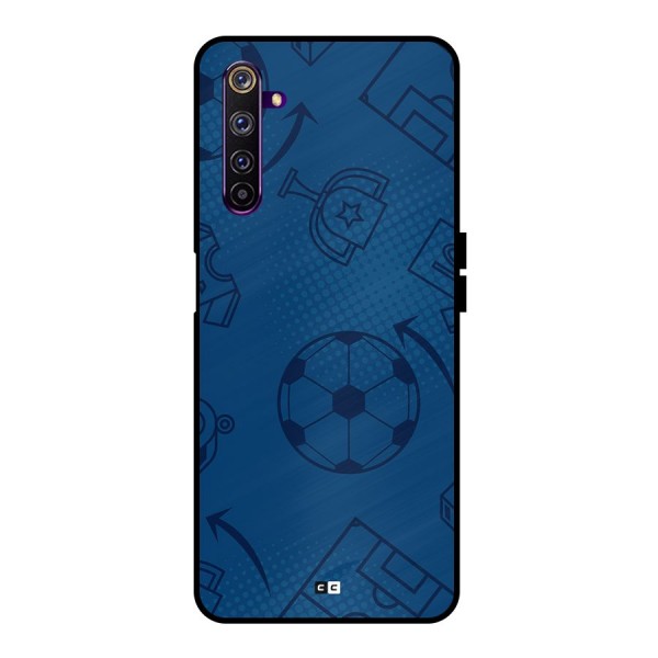 Football Texture Metal Back Case for Realme 6 Pro