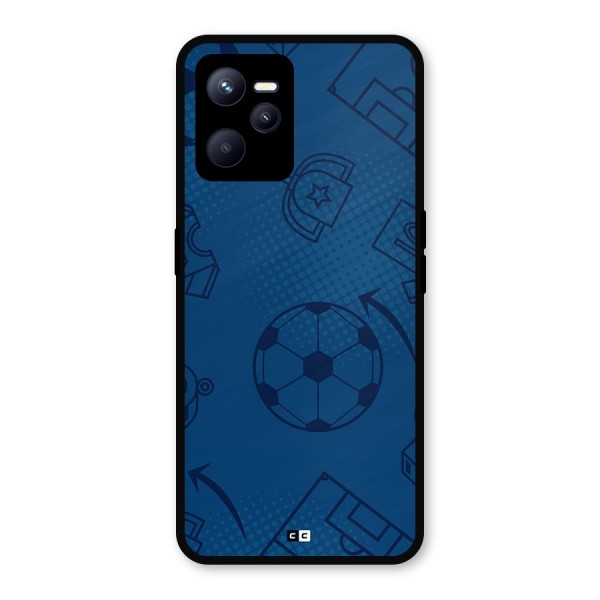 Football Texture Metal Back Case for Realme C35