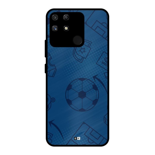 Football Texture Metal Back Case for Realme Narzo 50A