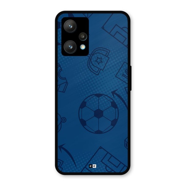 Football Texture Metal Back Case for Realme Narzo 50 Pro