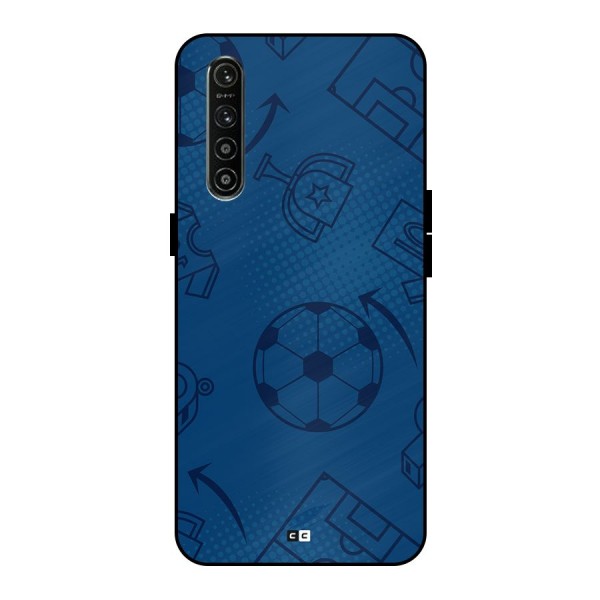 Football Texture Metal Back Case for Realme XT