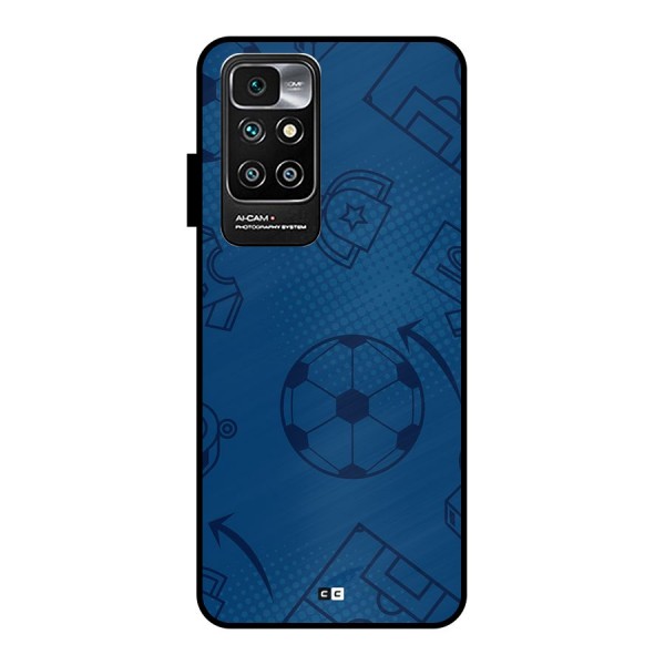 Football Texture Metal Back Case for Redmi 10 Prime