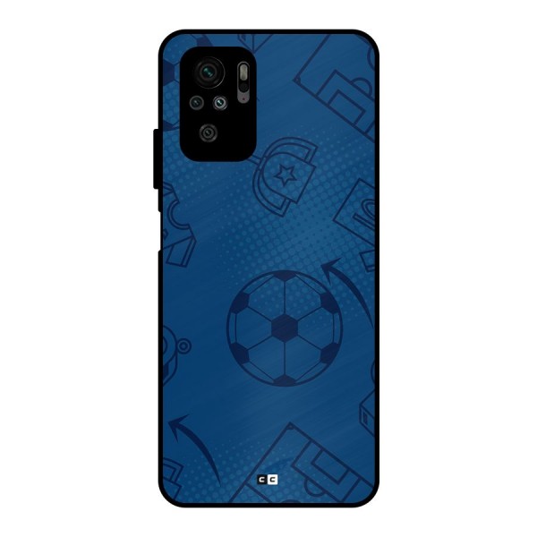 Football Texture Metal Back Case for Redmi Note 10