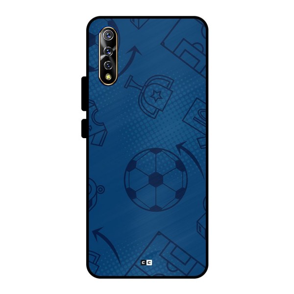 Football Texture Metal Back Case for Vivo S1