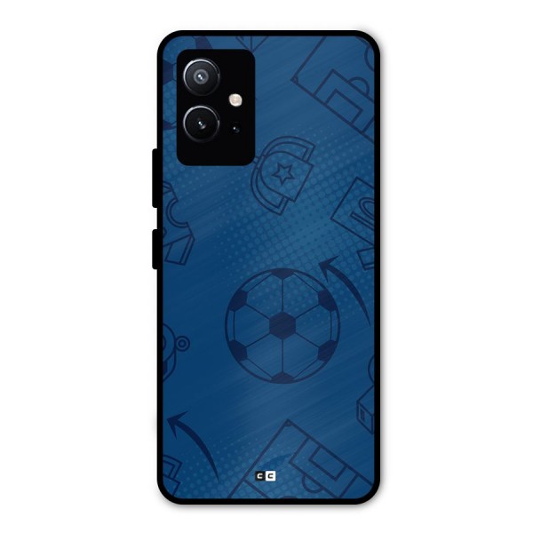 Football Texture Metal Back Case for Vivo T1 5G