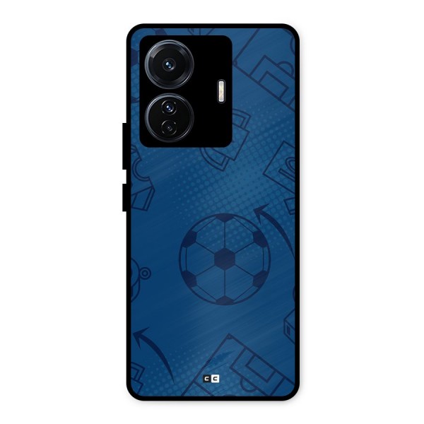 Football Texture Metal Back Case for Vivo T1 Pro