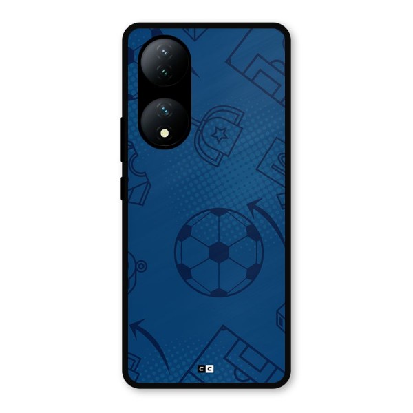 Football Texture Metal Back Case for Vivo T2