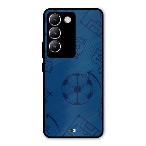 Football Texture Metal Back Case for Vivo T3 5G