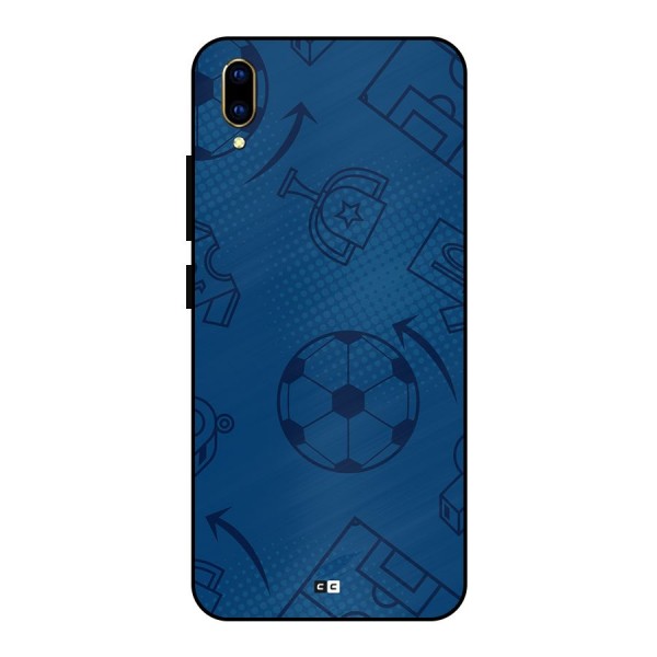 Football Texture Metal Back Case for Vivo V11 Pro