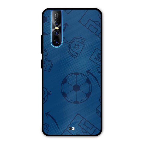 Football Texture Metal Back Case for Vivo V15 Pro