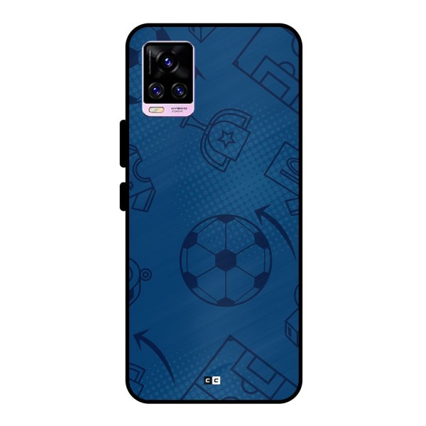 Football Texture Metal Back Case for Vivo V20 Pro