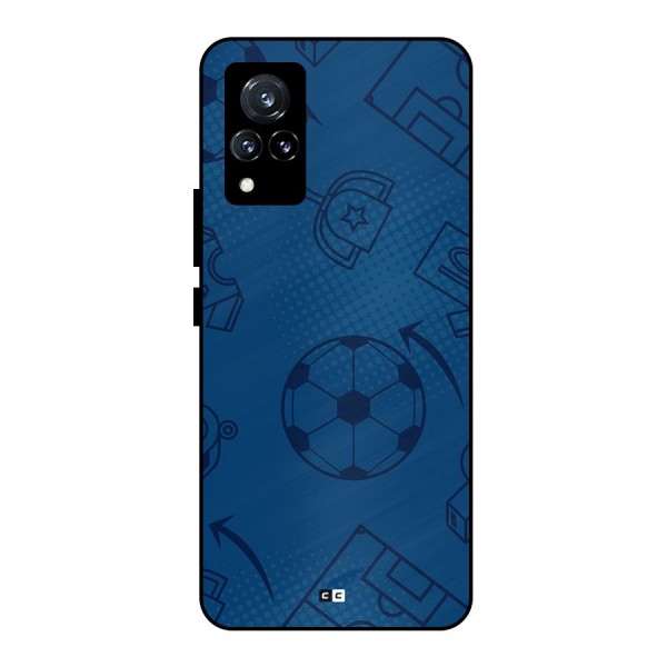 Football Texture Metal Back Case for Vivo V21 5G