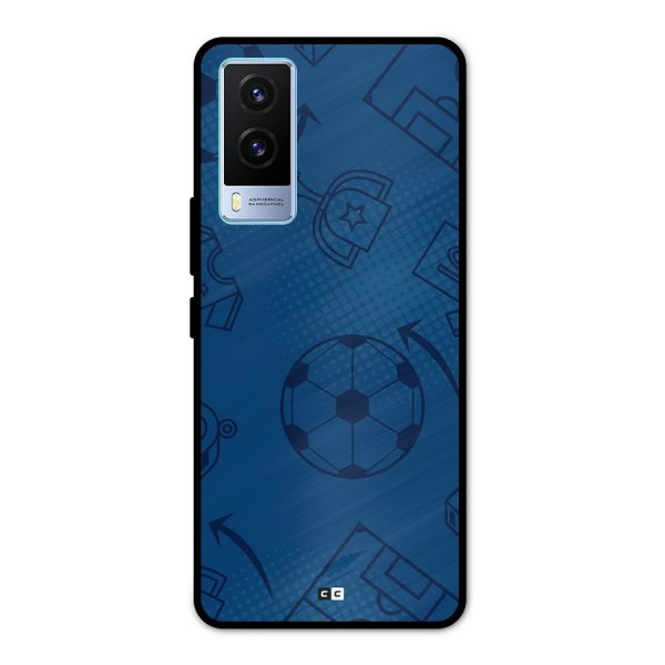 Football Texture Metal Back Case for Vivo V21e 5G