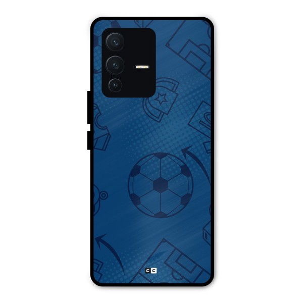 Football Texture Metal Back Case for Vivo V23 Pro