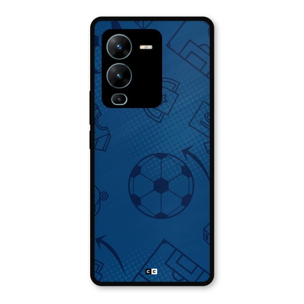 Football Texture Metal Back Case for Vivo V25 Pro