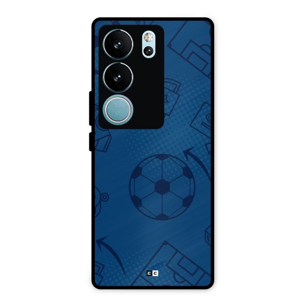 Football Texture Metal Back Case for Vivo V29 Pro