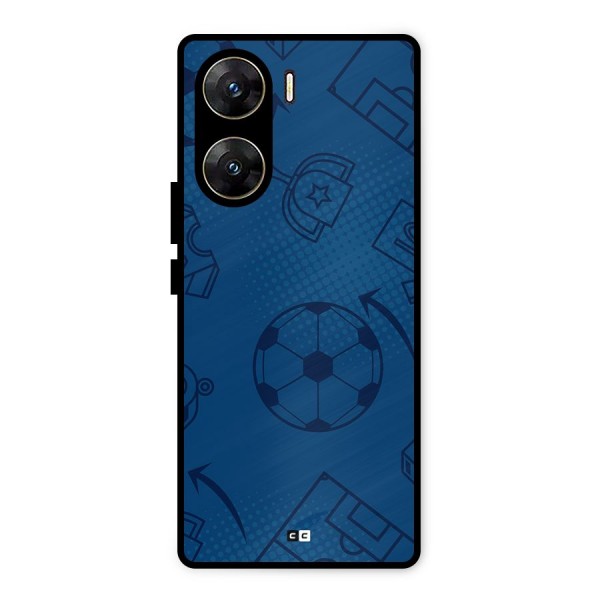 Football Texture Metal Back Case for Vivo V29e