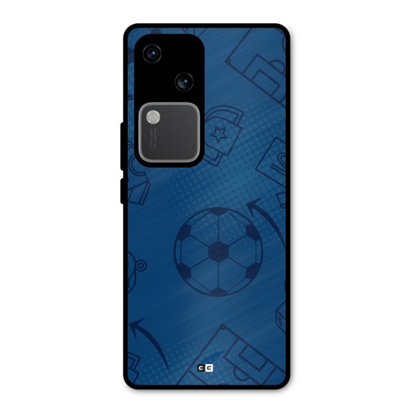 Football Texture Metal Back Case for Vivo V30