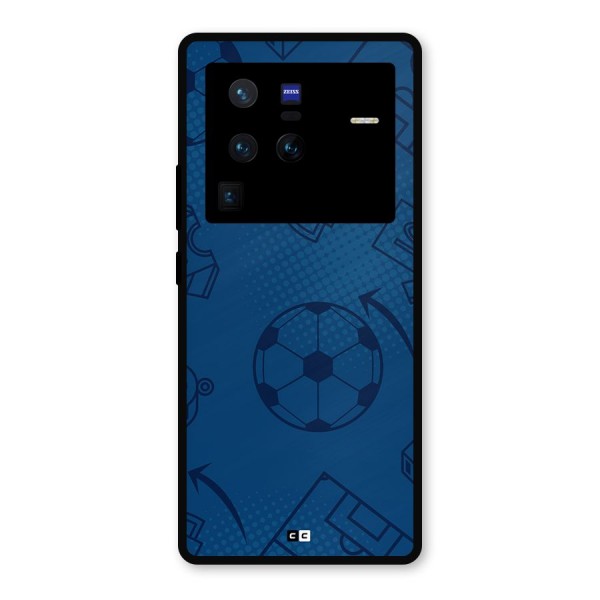 Football Texture Metal Back Case for Vivo X80 Pro