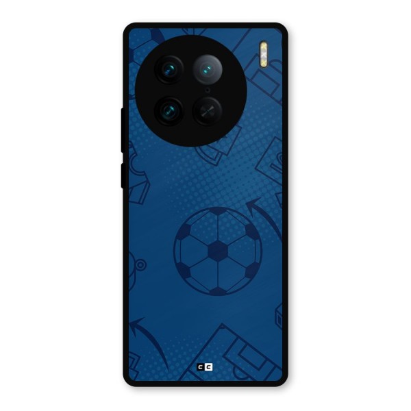 Football Texture Metal Back Case for Vivo X90 Pro