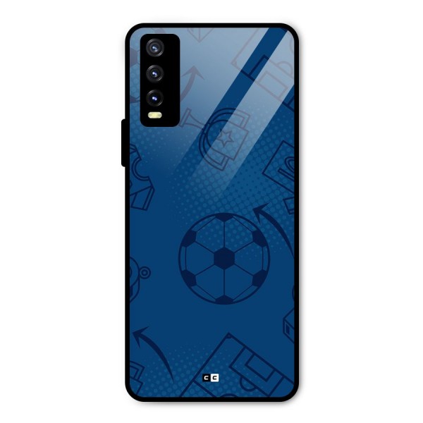 Football Texture Metal Back Case for Vivo Y20 2021