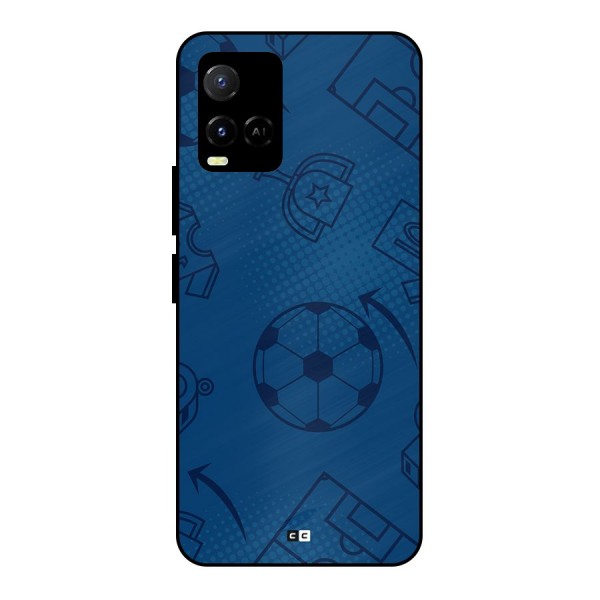 Football Texture Metal Back Case for Vivo Y21A