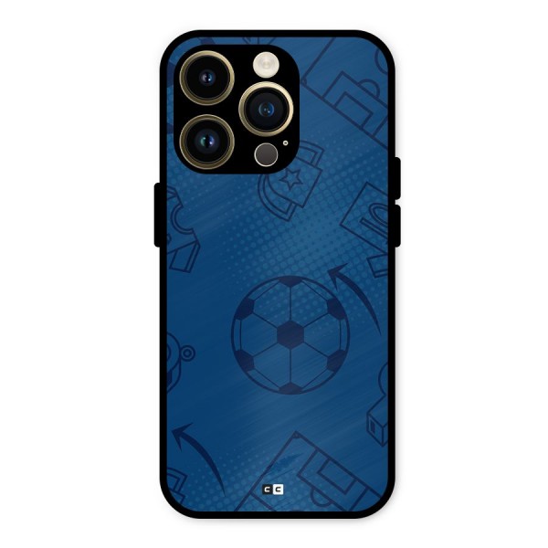 Football Texture Metal Back Case for iPhone 14 Pro