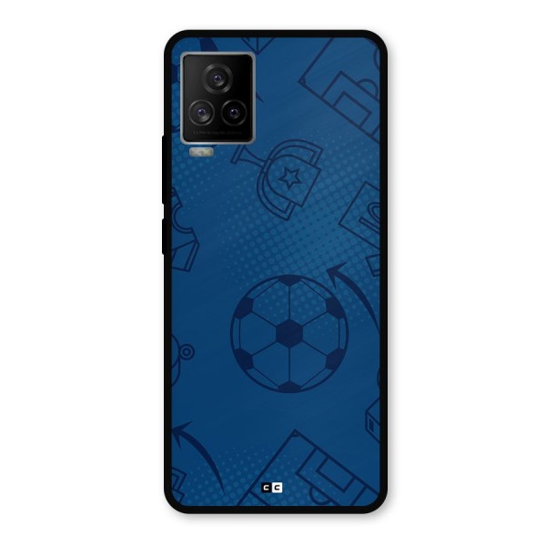 Football Texture Metal Back Case for iQOO 7 Legend 5G