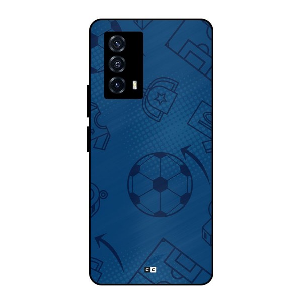 Football Texture Metal Back Case for iQOO Z5