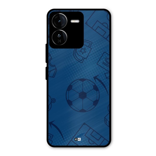 Football Texture Metal Back Case for iQOO Z9