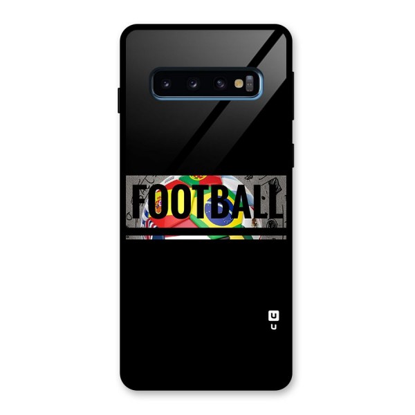 Football Typography Glass Back Case for Galaxy S10