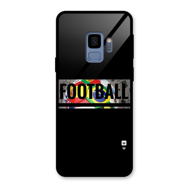 Football Typography Glass Back Case for Galaxy S9