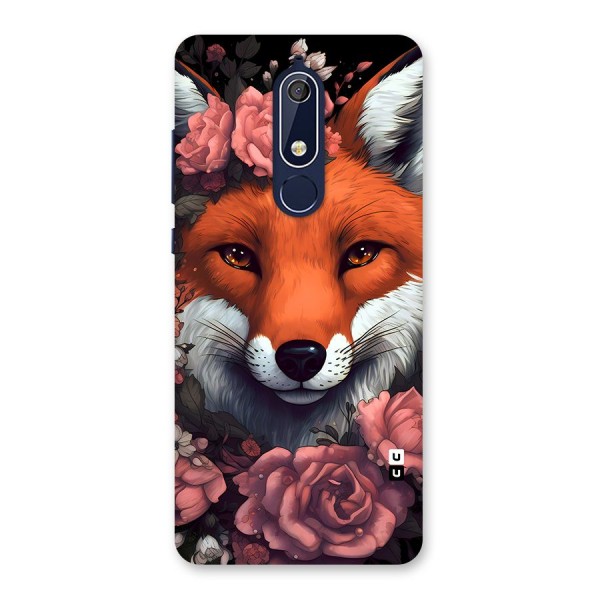 Fox and Roses Back Case for Nokia 5.1