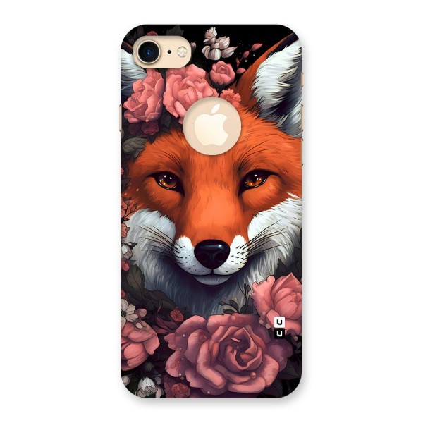 Fox and Roses Back Case for iPhone 8 Logo Cut