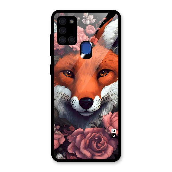 Fox and Roses Glass Back Case for Galaxy A21s