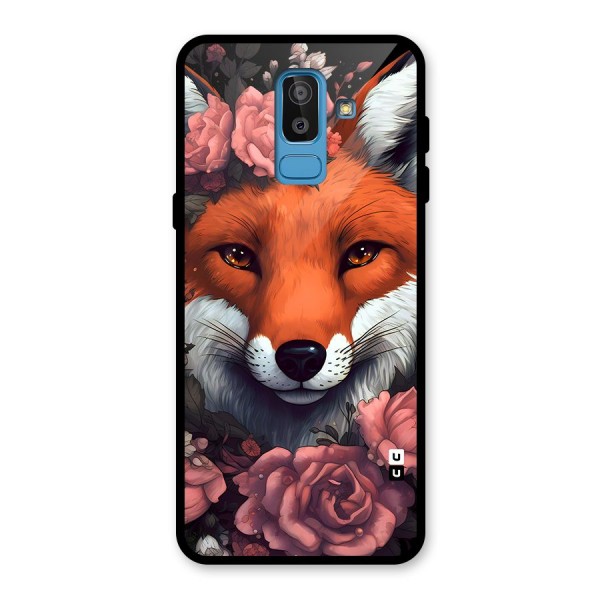 Fox and Roses Glass Back Case for Galaxy J8