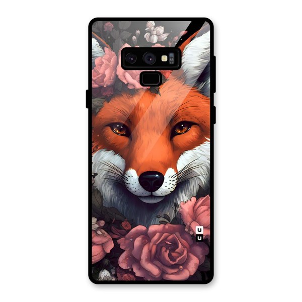 Fox and Roses Glass Back Case for Galaxy Note 9