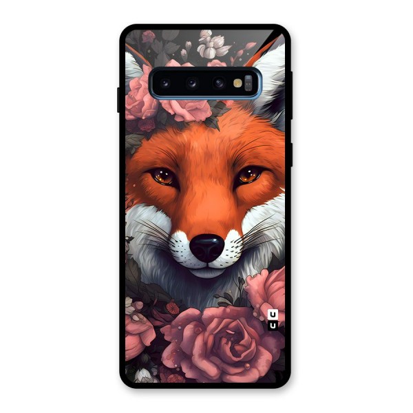 Fox and Roses Glass Back Case for Galaxy S10