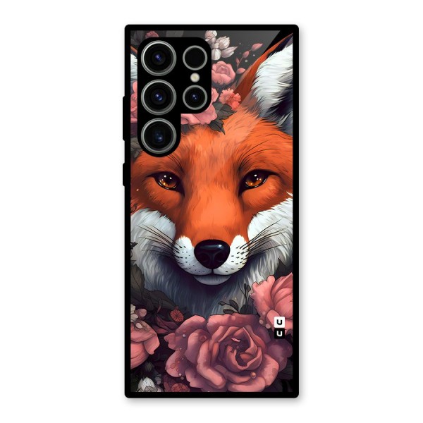 Fox and Roses Glass Back Case for Galaxy S23 Ultra