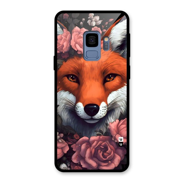 Fox and Roses Glass Back Case for Galaxy S9