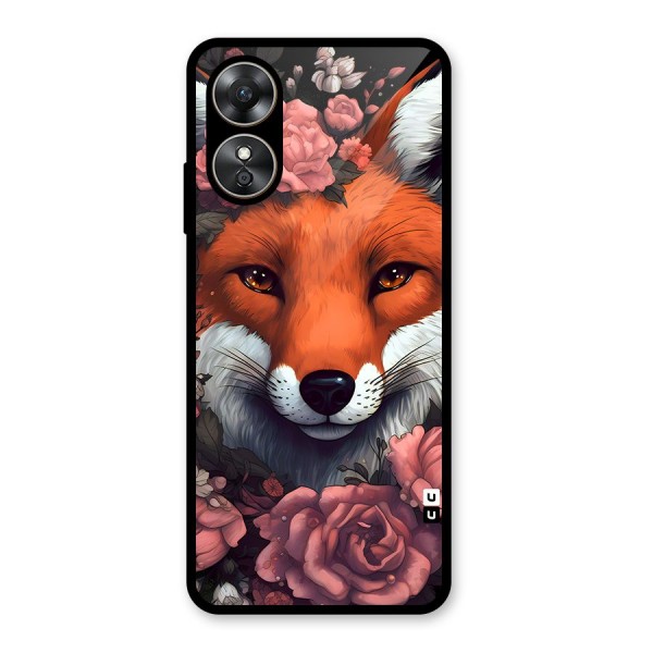 Fox and Roses Glass Back Case for Oppo A17