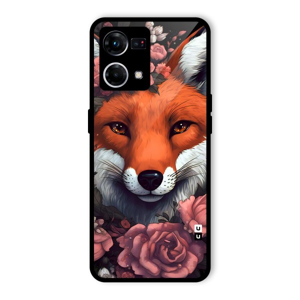 Fox and Roses Glass Back Case for Oppo F21 Pro 4G