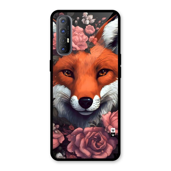 Fox and Roses Glass Back Case for Oppo Reno3 Pro